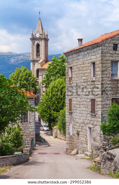 Typical Corsican Village Street Landscape Old Stock Photo Edit