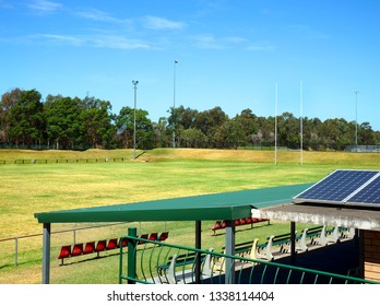 Typical Country Town Rugby League And Union Oval Field In Australia.