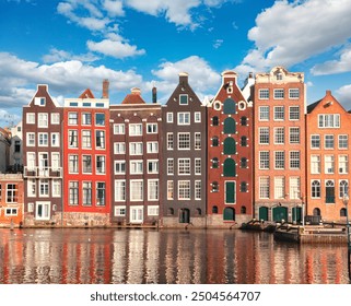 Typical dutch houses in Amsterdam, Netherlands