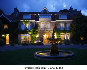 A Typical English Country House, Now The Longueville Manor Hotel At Night, St. Saviour, Jersey, Channel Islands, UK