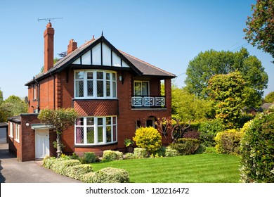 Typical English House With A Garden