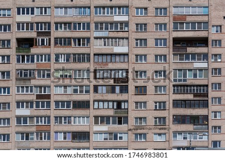 Typical facade of the panel building in the post Soviet countries