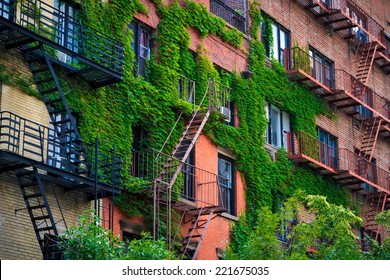 Typical Fire Escapes In Soho, NYC.