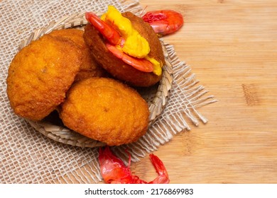 Typical Food From Bahia Called Acarajé Surrounded By Shrimps Acaraje