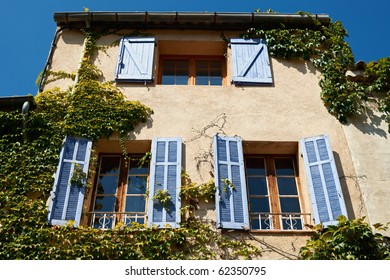 Typical French Provence House In Village, Near Aix En Provence