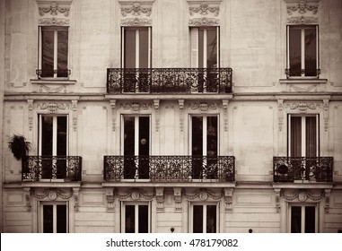 Typical French Style Architecture In Paris.
