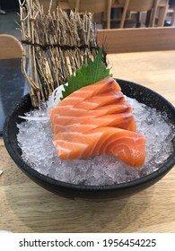 Typical Friday Night Dinner With Fresh Salmon Sashimi.