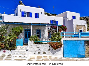 Typical Greek House Mykonos Whitewashed Walls Stock Photo 1449820763 ...