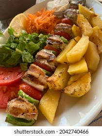 Typical Greek Souvlaki Of Swordfish