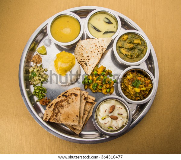 Typical Healthy Maharashtrian Food Platter Thali Stock Photo (Edit Now ...