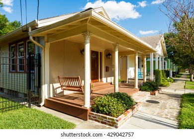 Typical Homes Of The Broadmoor Residential Area In New Orleans, Louisiana.