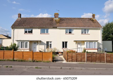 Typical Houses On A Council Estate In England