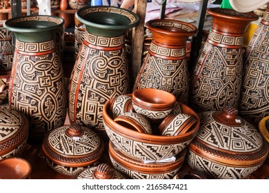 Typical indigenous handicrafts, are Marajoara ceramics from the state of Pará Brazil, indigenous ceramics from the brazilian amazon, north of brazil, brazilian amazon - Shutterstock ID 2165847421