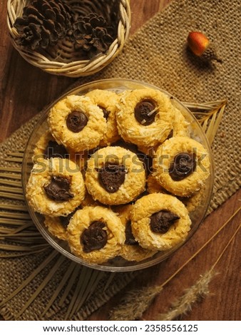 Typical Indonesian thumbprint cookies, usually served as an Eid al-Fitr celebration