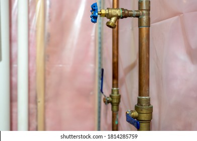 Typical Installation Of A Sprinkler System Connected To The Main Water System With A Valve And Drain.  
