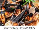 Typical italian Mussel and clam soup