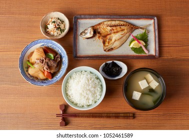 Typical japanese breakfast image; Japanese cuisine