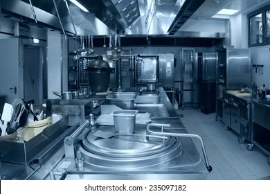 Typical Kitchen Of A Restaurant, No People