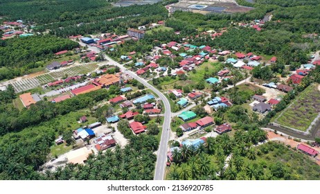 Typical Malay Village Of Kampung Batu 3 Near Segari, Malaysia