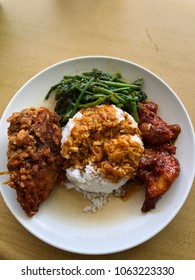 Typical Malaysian Daily Lunch Called Nasi Campur .