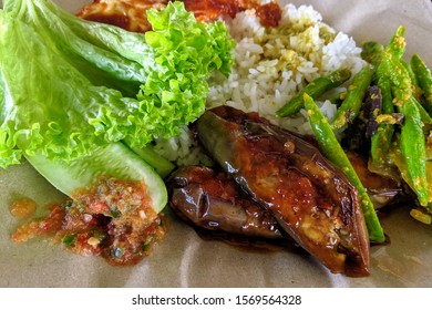 Typical Malaysian Daily Lunch Called Nasi Campur.