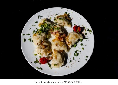 Typical Meal Of Poland - Pierogi (filled Dumplings)