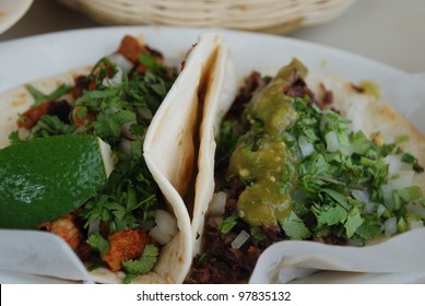 Typical Mexican Breakfast Tacos Austin, Texas During SXSW 2012.