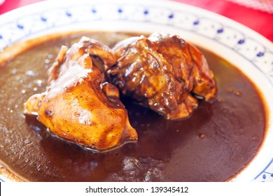 A Typical Mexican Dish, Chicken In Brown Mole