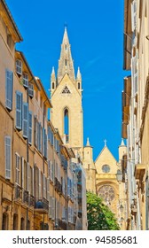 Typical Narrow Street In Aix En Provence, France