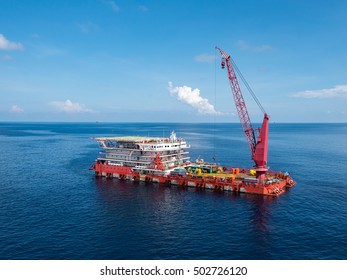 A typical Offshore Accommodation and Work Barge in the Oil and Gas industry
