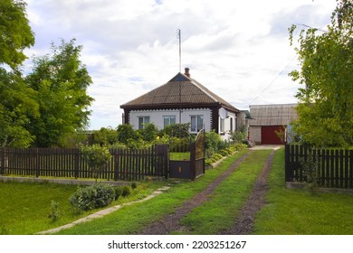 Typical Old House In Village In Central Ukraine