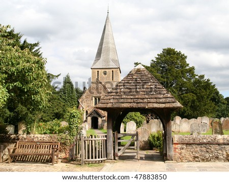 Typical Parish Church in Shere, Surrey, England. Appeared in the film 