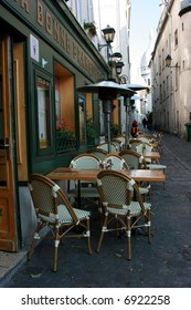 Typical Parisian Outdoor Cafe In Montmartre