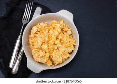 Typical Portuguese Dish Bacalhau Espiritual Cod Fish Wtih Vegetables In Bowl