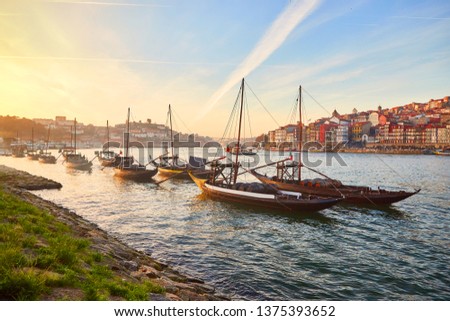 Typical portuguese wooden boats, called 
