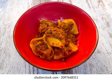 Typical Pumpking Cappellacci Of Ferrara With Ragù