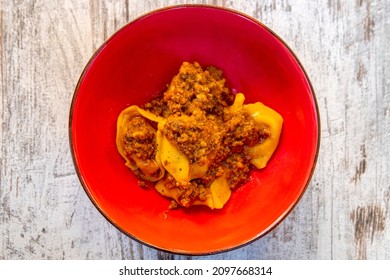 Typical Pumpking Cappellacci Of Ferrara With Ragù