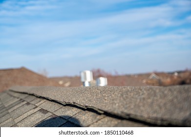 Typical Residentail Ridge Cap On A Shingle Roof Apex