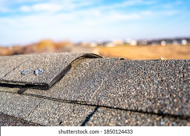 Typical Residentail Ridge Cap On A Shingle Roof Apex