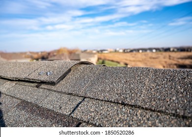 Typical Residentail Ridge Cap On A Shingle Roof Apex