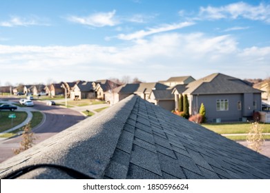 Typical Residentail Ridge Cap On A Shingle Roof Apex