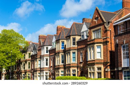 Typical residential brick houses in Cardiff, Wales