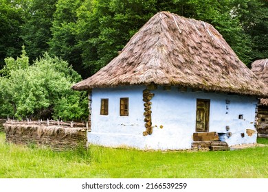 Typical Romanian Village With Old Peasant Houses