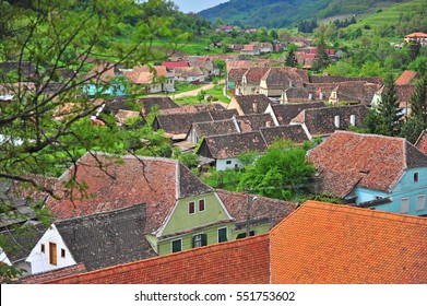 Typical Romanian Village In Transylvania On Summer