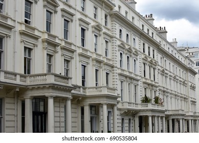Typical row of London townhouses in South Kensington district