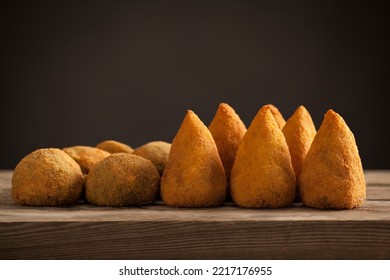 Typical Sicilian Street Food, Arancini - Arancina From Sicily  - Different Types