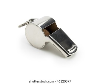 Typical Silver Whistle Isolated On White Stock Photo 46120597 ...