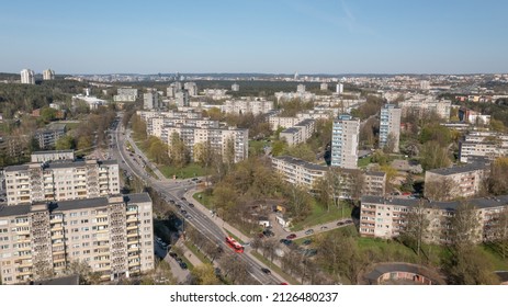 Typical Soviet Residential Area With Gorbachev Era Buildings