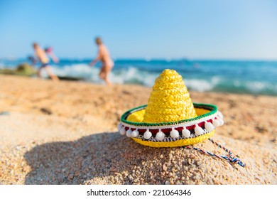 Typical Spanish Sombrero Hat At The Beach