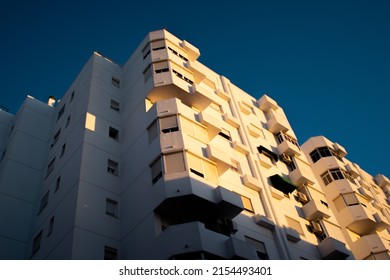 Typical Spanish White Building, Contrast With Light 